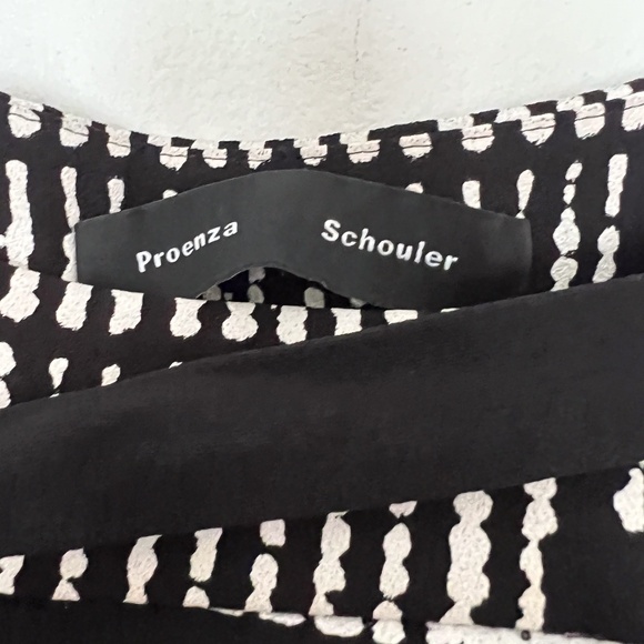 Proenza Schouler black and white pattern tie waist pants size 8 - Picture 4 of 6